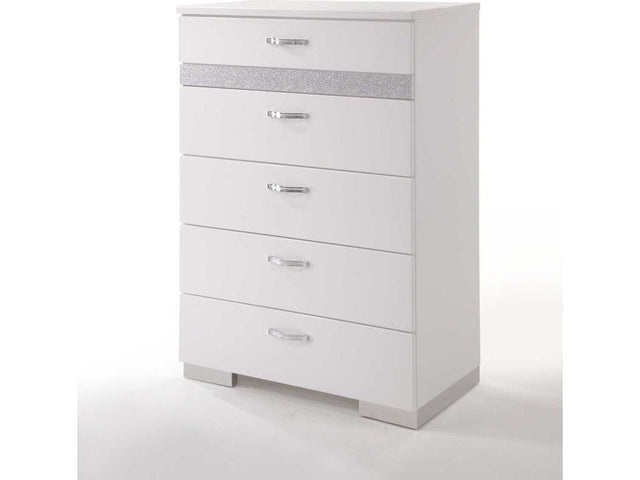 Naima II White High Gloss Chest - Ornate Home