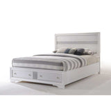 Naima White Eastern King Bed w/ Storage FB - Ornate Home