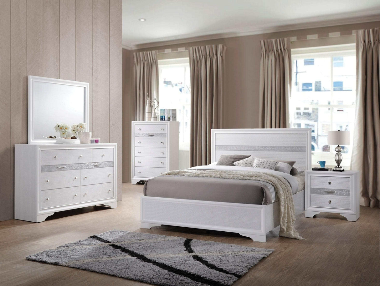 Naima White Full Panel Bed - Ornate Home