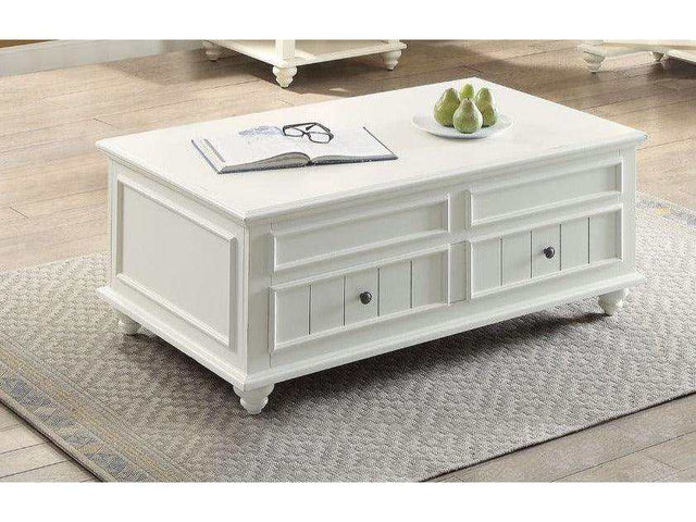 Natesa White Washed Coffee Table - Ornate Home