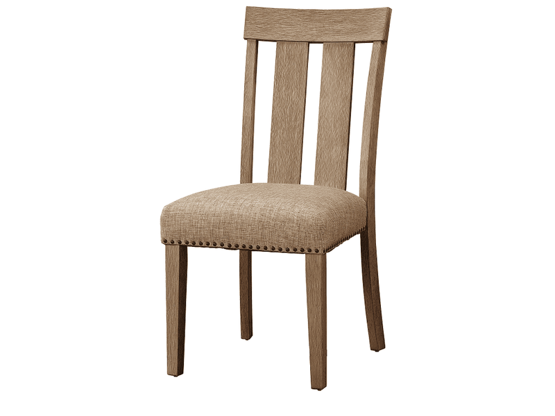 Nathaniel Fabric & Maple Side Chair , Slatted Back - Ornate Home