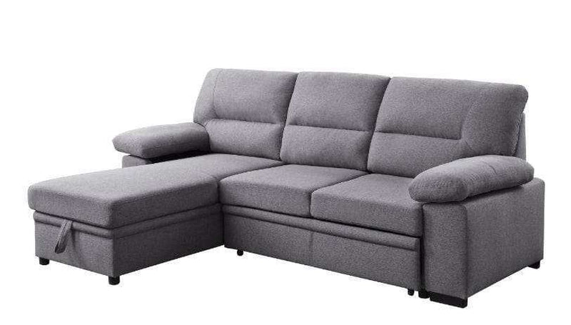 Nazli - Gray - Sectional Sleeper Sofa w/ Storage - Ornate Home