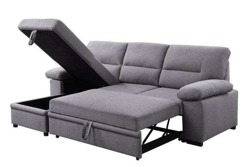 Nazli - Gray - Sectional Sleeper Sofa w/ Storage - Ornate Home
