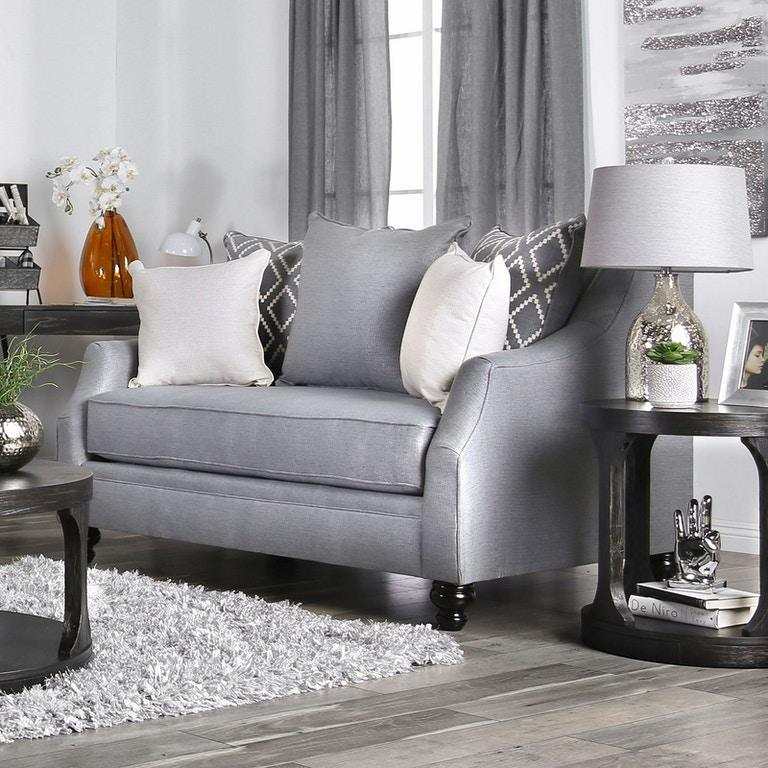 Nefyn Gray Stationary Sofa & Loveseat 2pc - Ornate Home
