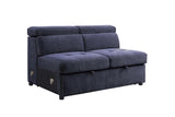 Nekoda Navy Sectional Sleeper Sofa w/ Storage & Ottoman - Ornate Home