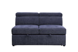 Nekoda Navy Sectional Sleeper Sofa w/ Storage & Ottoman - Ornate Home