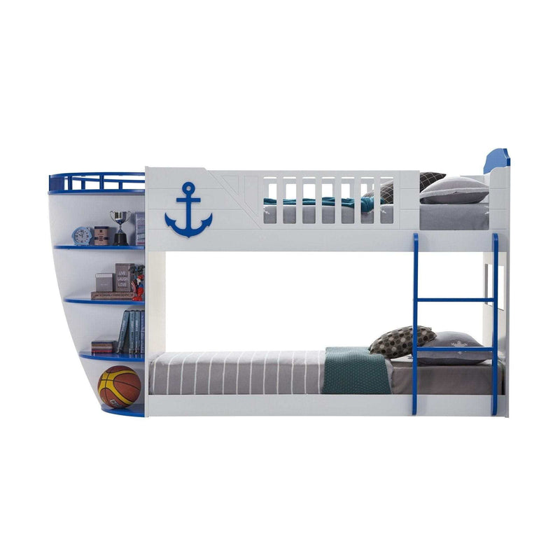 Neptune Twin/Twin Bunk Bed w/Storage Shelves - Ornate Home