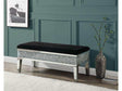 Noralie Black Faux Leather Glam Style Storage Bench - Ornate Home