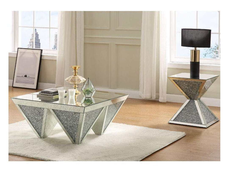 Noralie Coffee Table Inversed Pyramid Base - Ornate Home