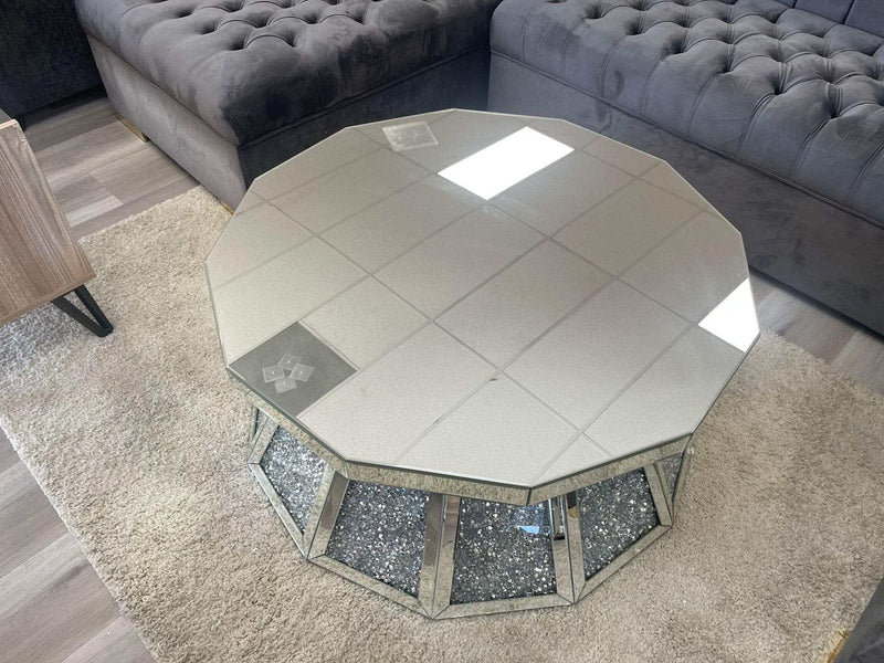 Noralie Coffee Table - Octagonal Drum Shape - Ornate Home