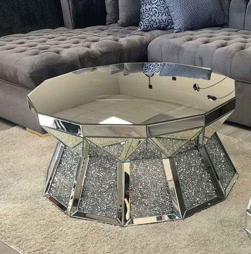 Noralie Coffee Table Octagonal Drum Shape - Ornate Home