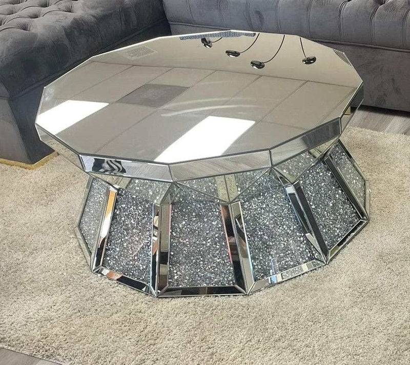 Noralie Coffee Table - Octagonal Drum Shape - Ornate Home