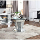 Noralie Dining Table Angular Hexagonal Base - Ornate Home