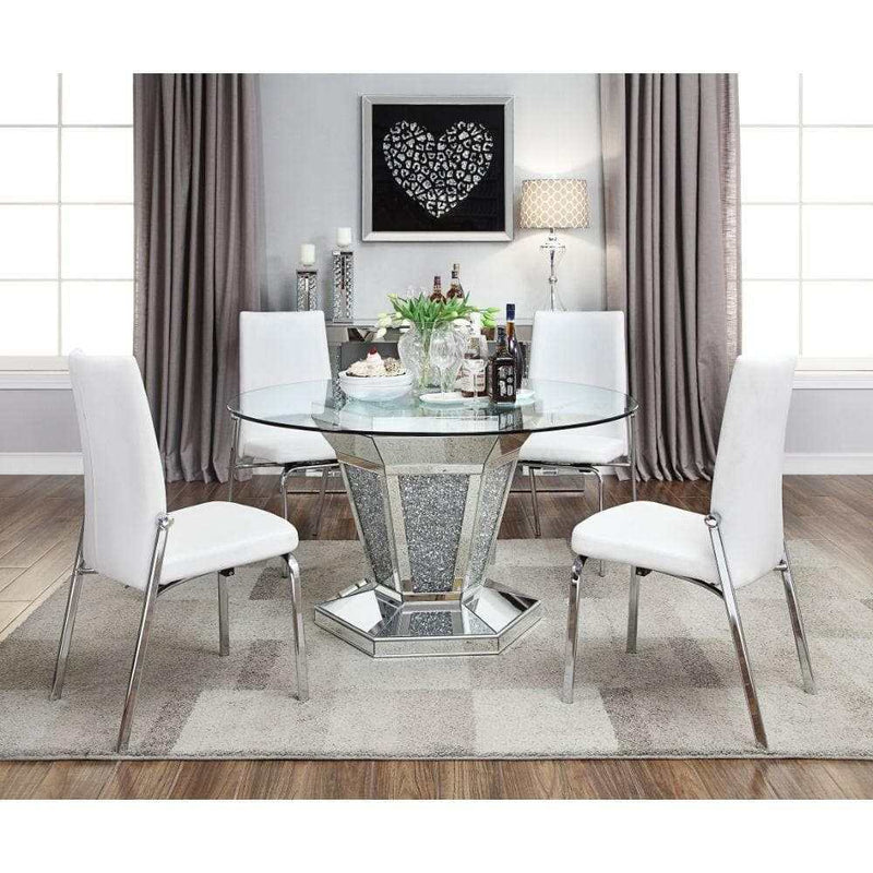 Noralie Dining Table Angular Hexagonal Base - Ornate Home