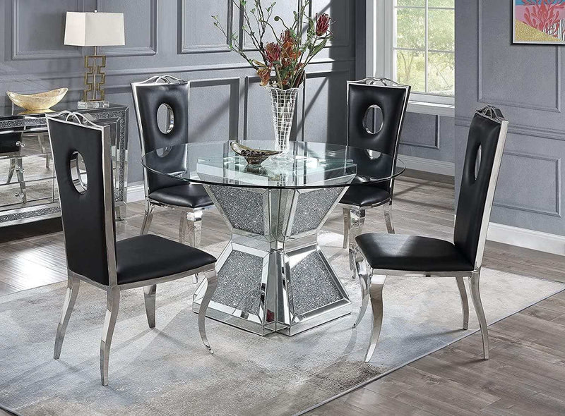 Noralie Dining Table Hourglass Style Base - Ornate Home