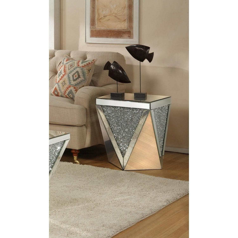 Noralie End Table - Square/Triangular Shape - Ornate Home