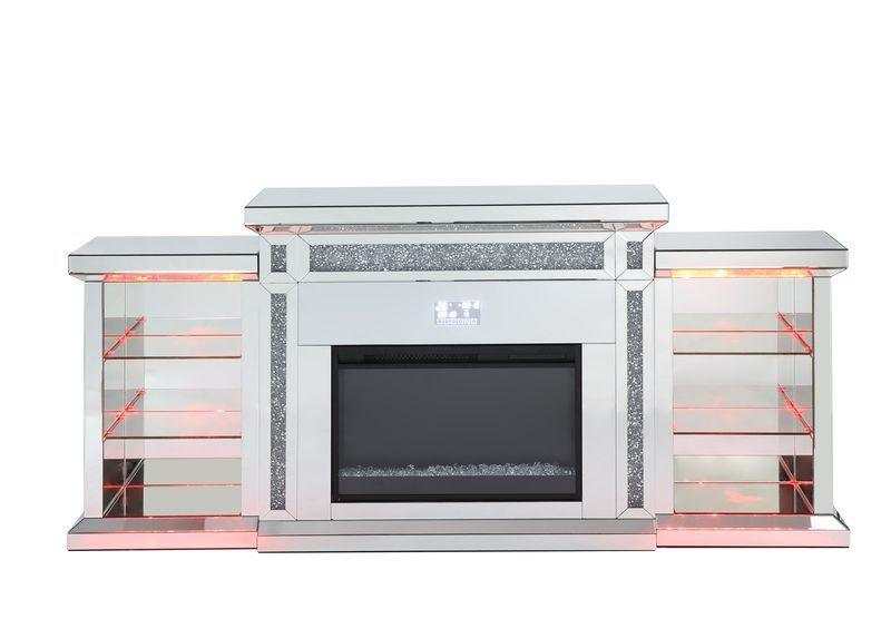 Noralie Glam Style LED Fireplace w/ Bluetooth - Ornate Home