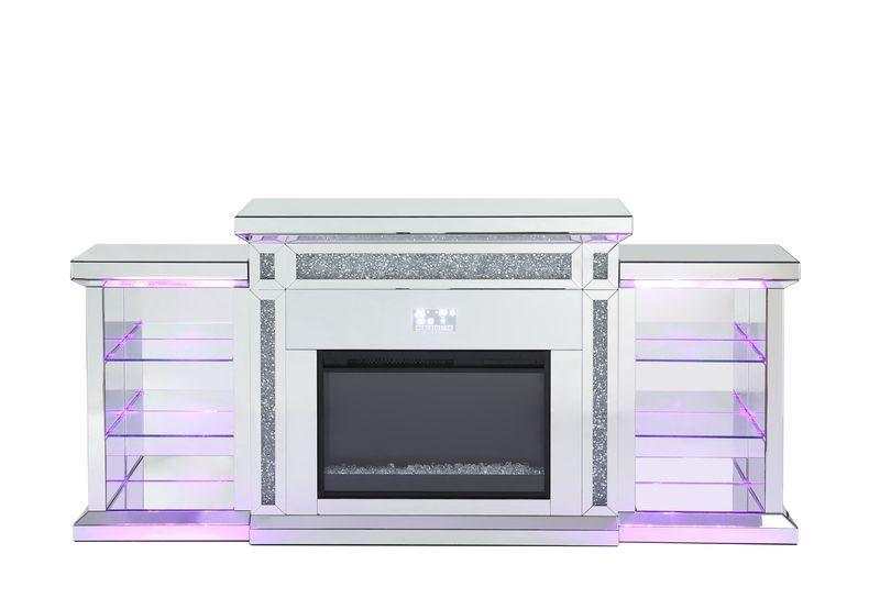 Noralie Glam Style LED Fireplace w/ Bluetooth - Ornate Home