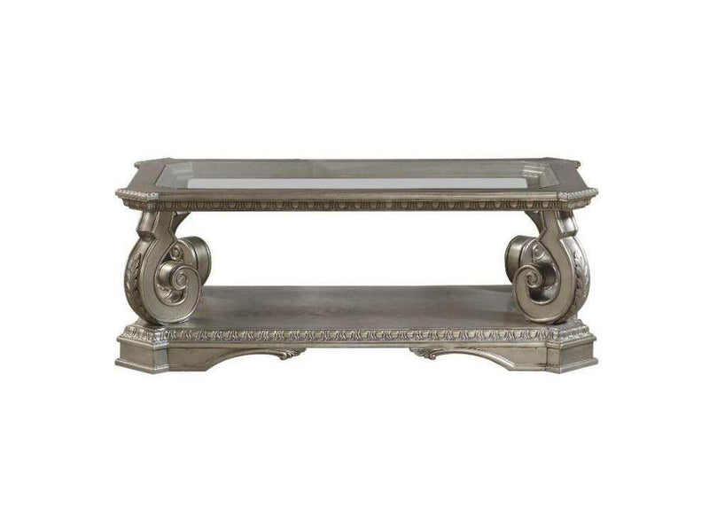 Northville - Antique Silver & Clear Glass - Coffee Table - Ornate Home