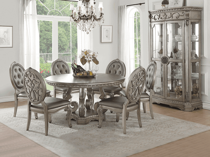 Northville Antique Silver Dining Table - Ornate Home