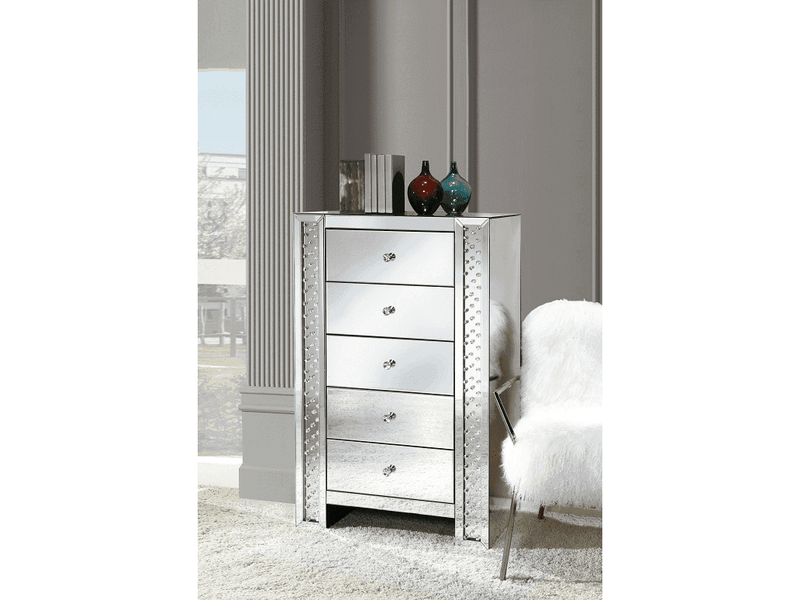 Nysa Mirrored & Faux Crystals Chest - Ornate Home