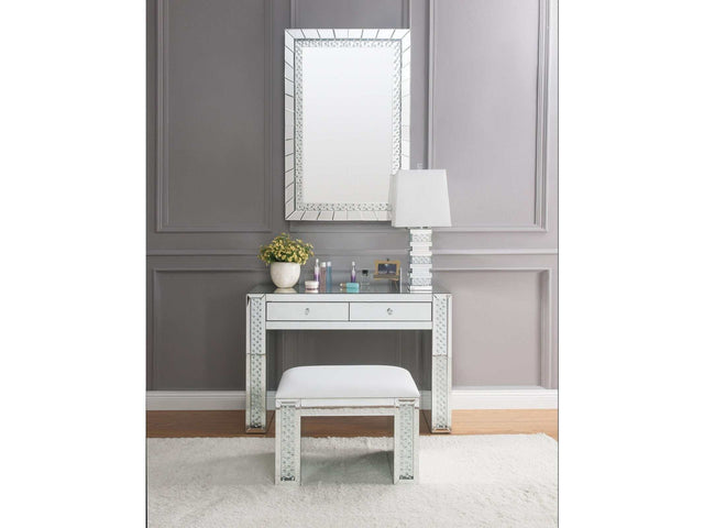 Nysa Mirrored & Faux Crystals Vanity Desk - Ornate Home