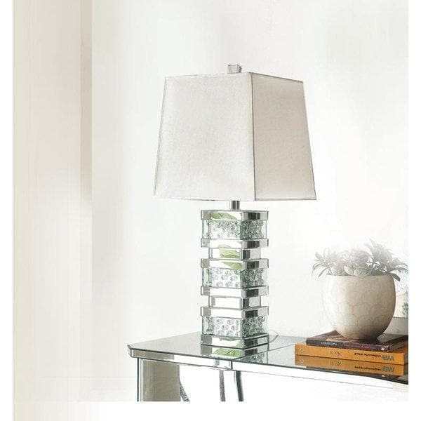 Nysa Table Lamp - Mirrored & Faux Crystals - Ornate Home