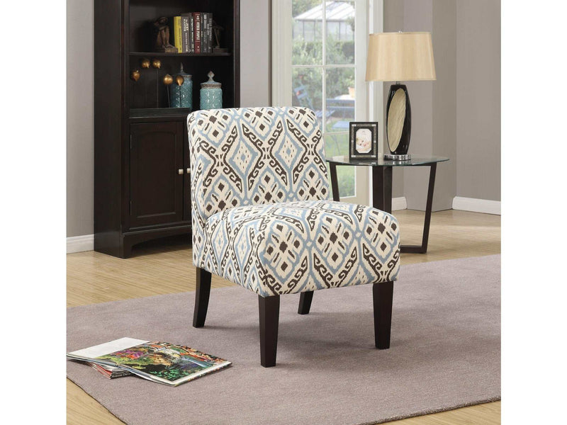 Ollano Pattern Fabric (Blue) Accent Chair - Ornate Home