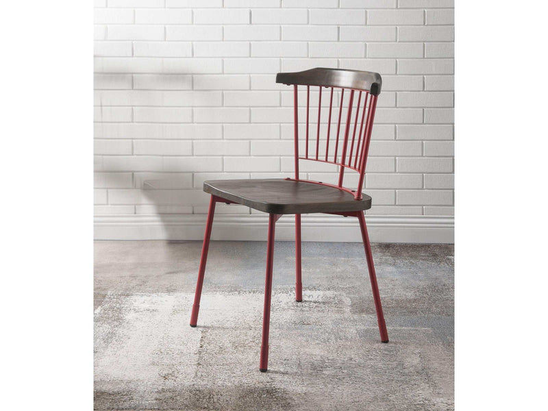 Orien Red & Brown Oak Side Chair - Ornate Home