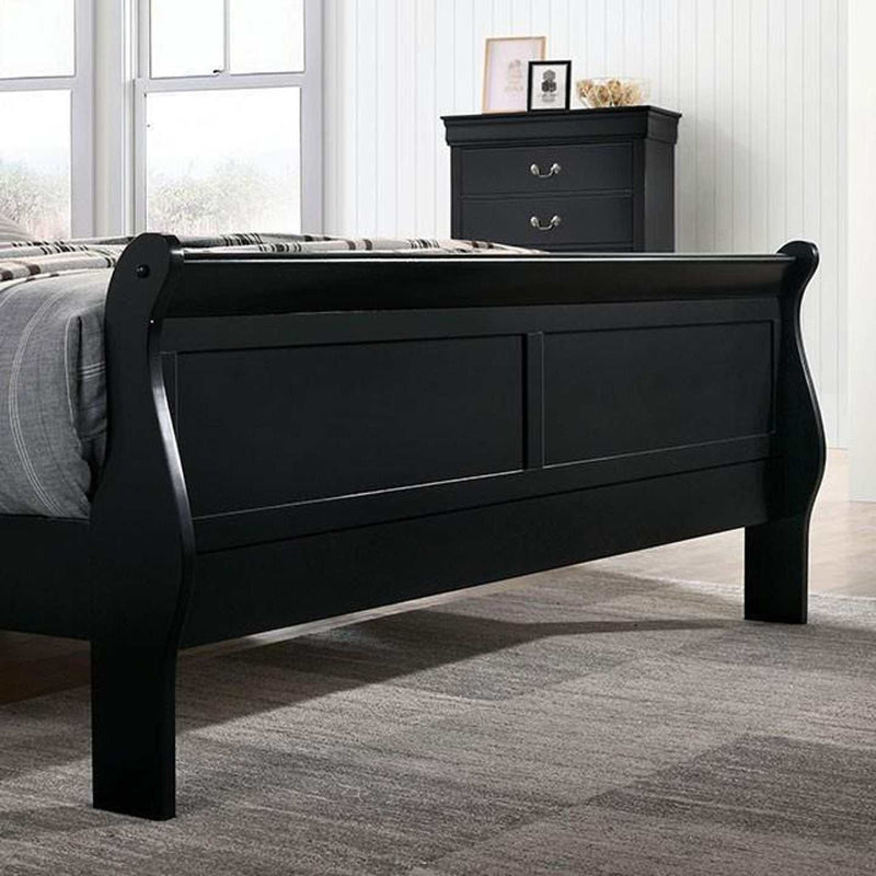 Louis Philippe Black Twin Bed - Ornate Home