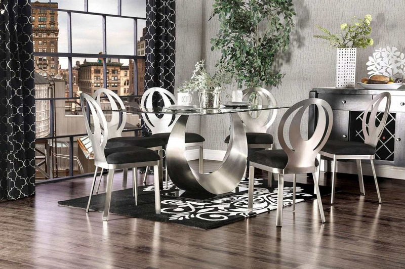 Orla Silver & Black Dining Room Table - Ornate Home