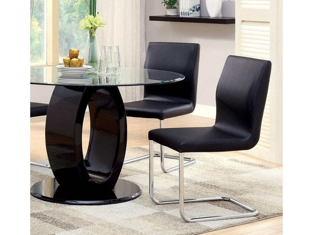 Lodia Black Round Dining Table - Ornate Home