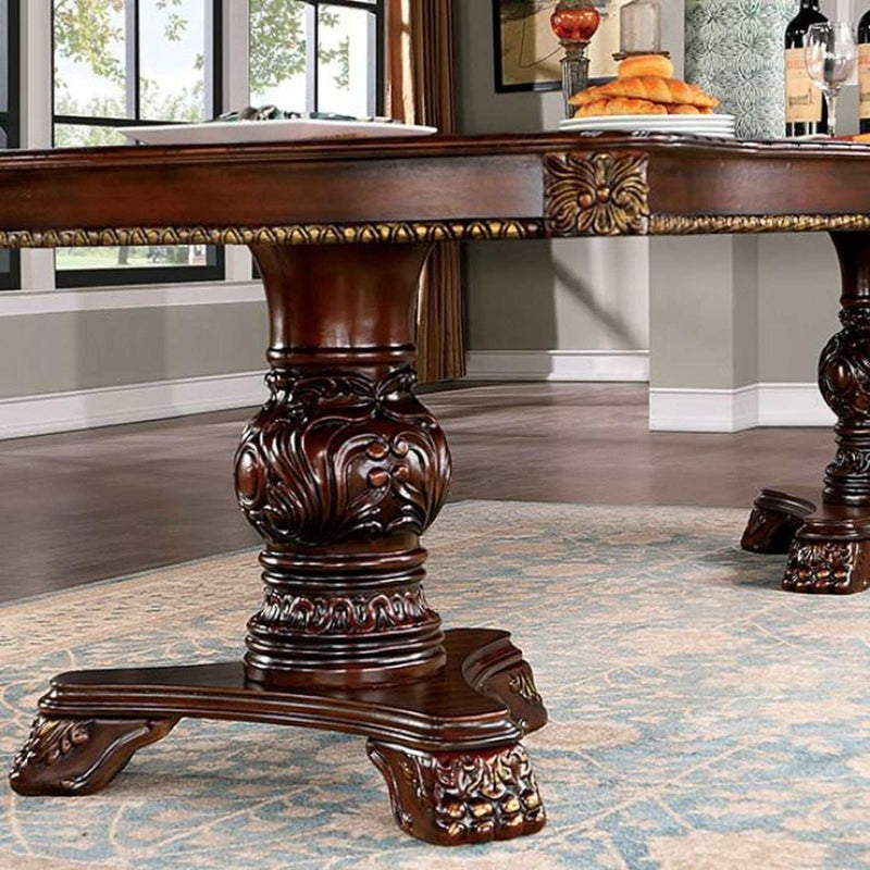Normandy Brown Cherry Dining Table w/ 2 Leaves - Ornate Home