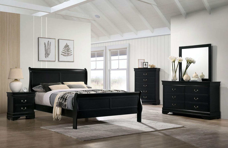 Louis Philippe Black Full Bed - Ornate Home