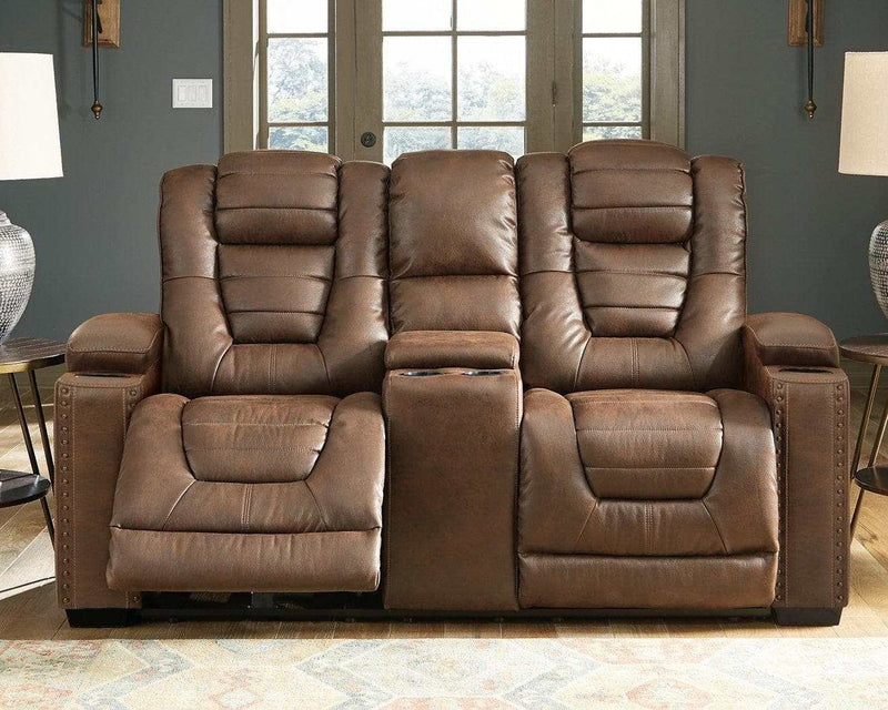 Owner's Box Power Reclining Loveseat with Console - Ornate Home