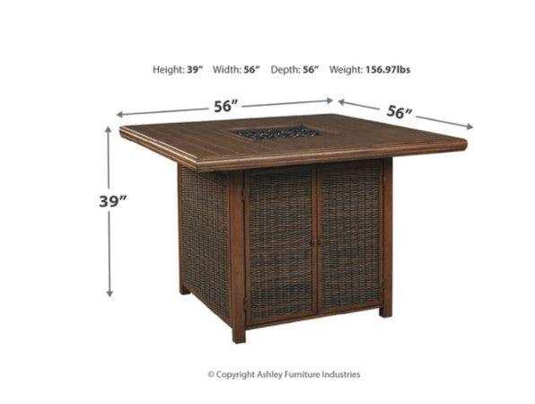 Paradise Trail Outdoor Bar Table w/ Fire Pit - Ornate Home
