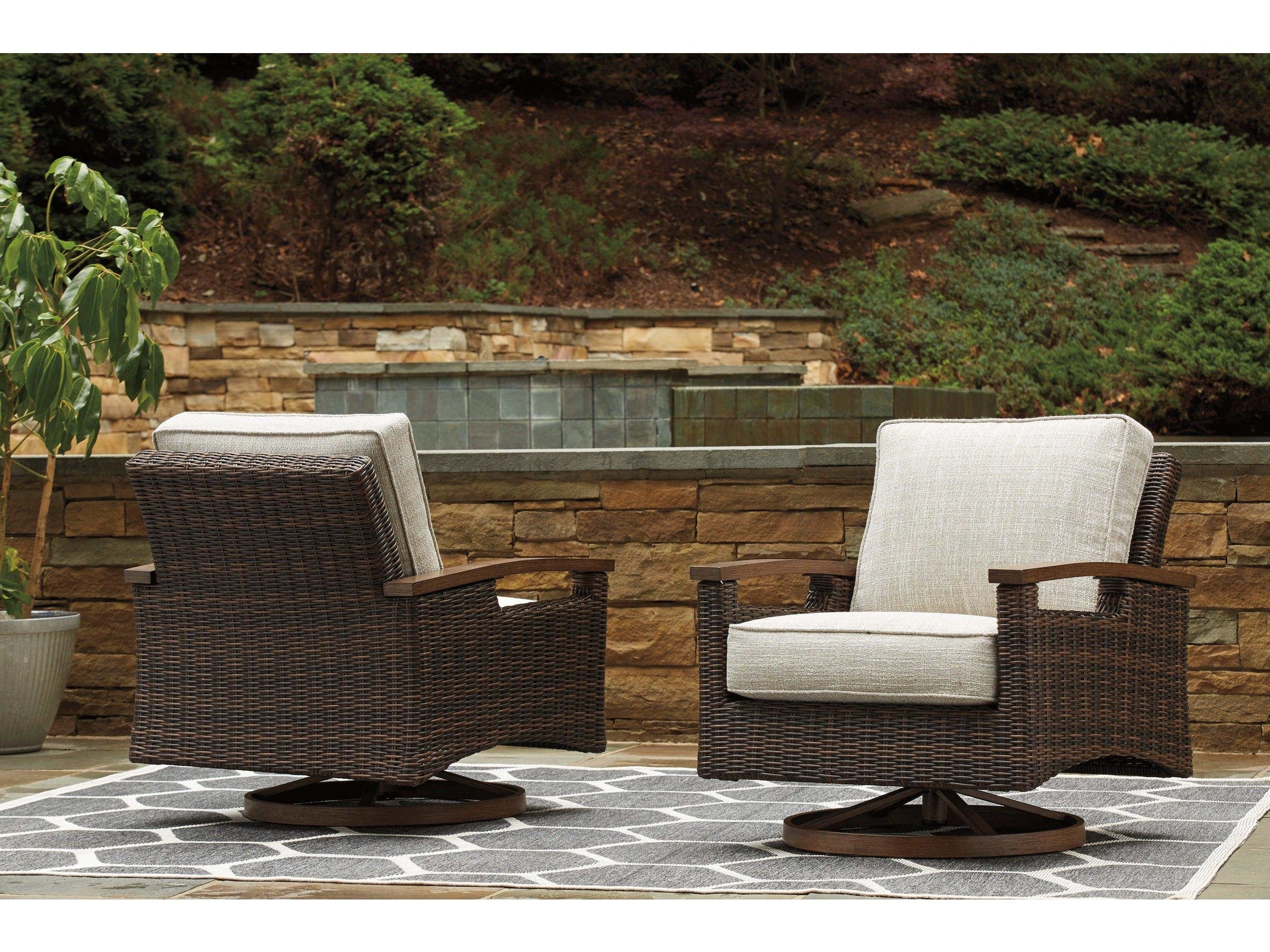 Paradise Trail Outdoor Swivel Lounge Chair (Set of 2) - Ornate Home