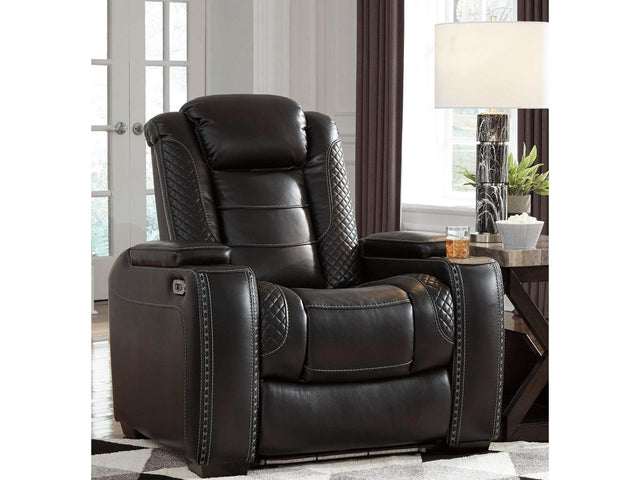 Party Time Midnight Power Recliner w/ Blue LED - Ornate Home