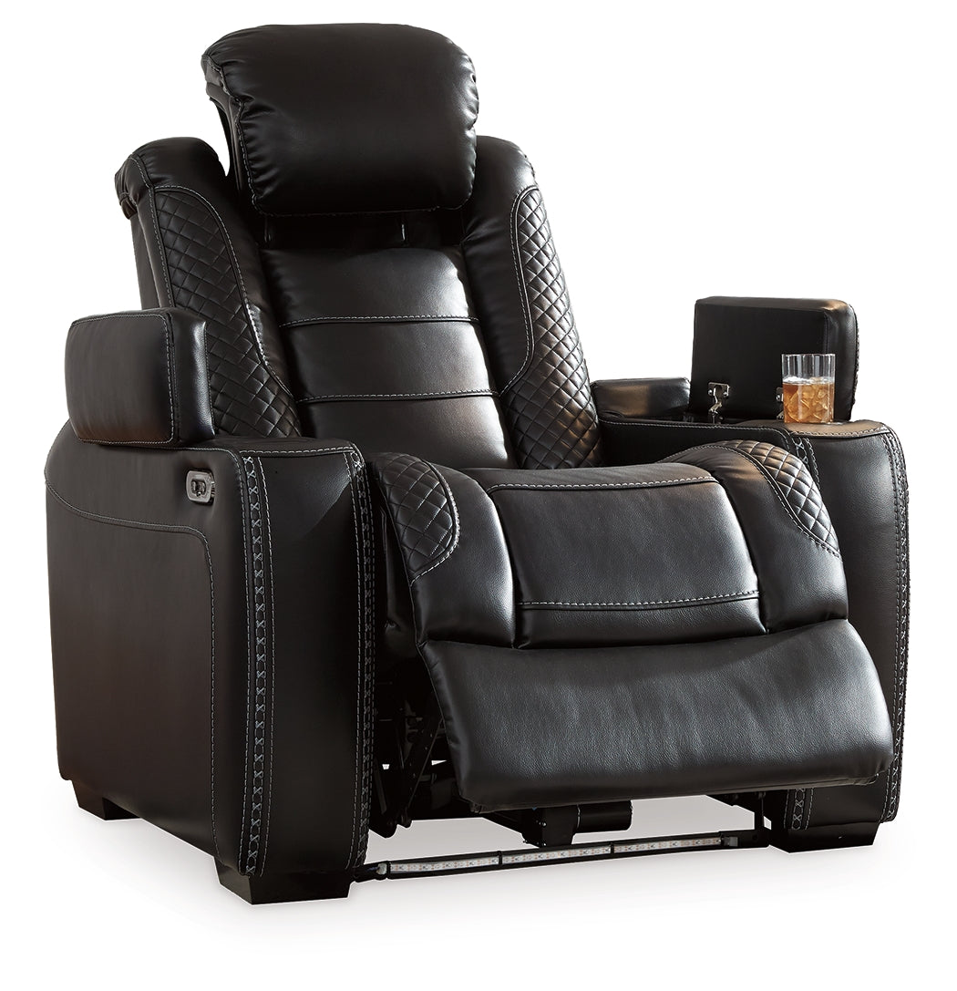 Party Time Midnight Power Recliner w/ Blue LED - Ornate Home