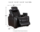 Party Time Midnight Power Recliner w/ Blue LED - Ornate Home