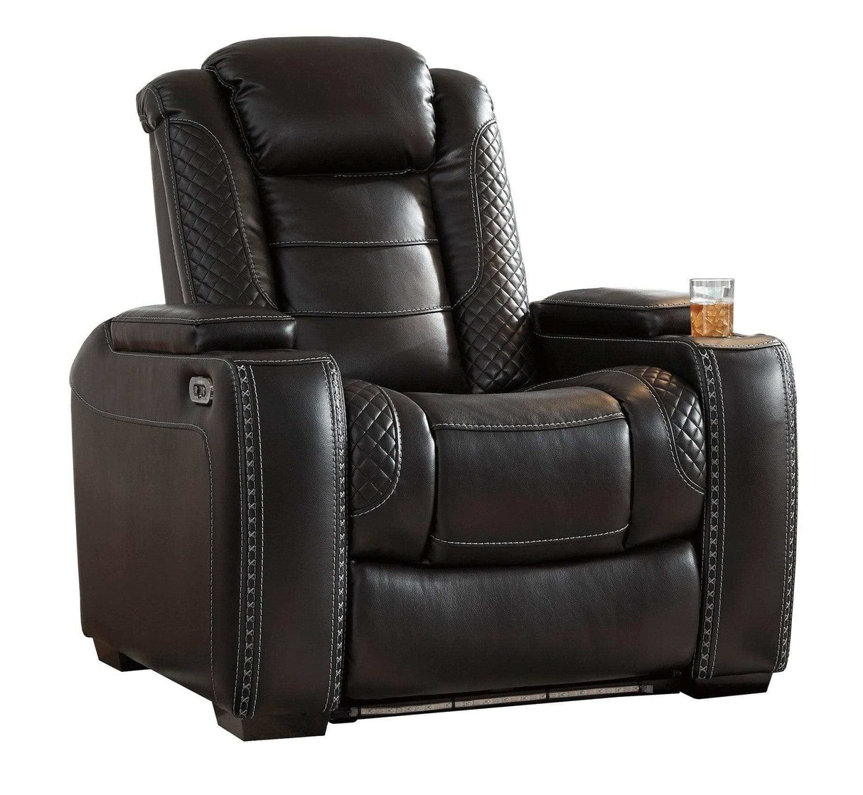 Party Time Midnight Power Recliner w/ Blue LED - Ornate Home