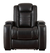 Party Time Midnight Power Recliner w/ Blue LED - Ornate Home