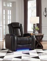 Party Time Midnight Power Recliner w/ Blue LED - Ornate Home