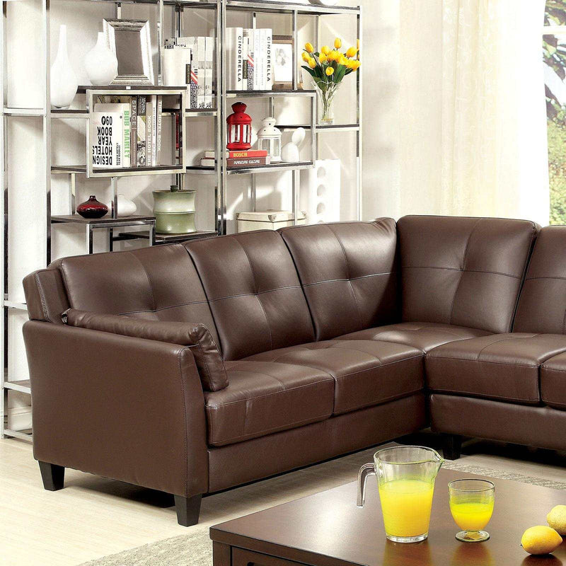 Peever Brown L Shape Sectional Sofa - Ornate Home