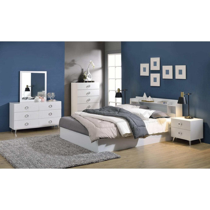 Perse White Queen Platform Bed - Ornate Home