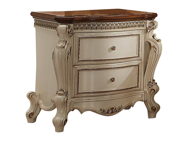 Picardy Antique Pearl & Cherry Oak Nightstand - Ornate Home