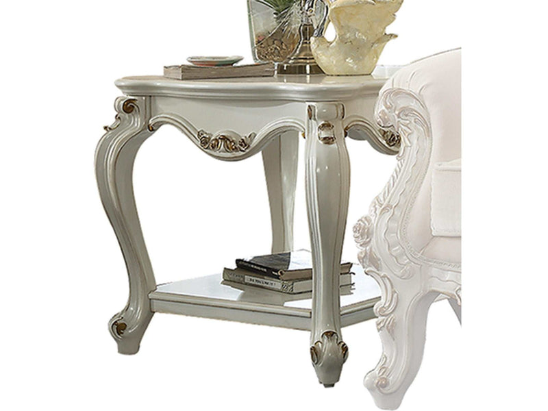 Picardy Antique Pearl End Table - Ornate Home