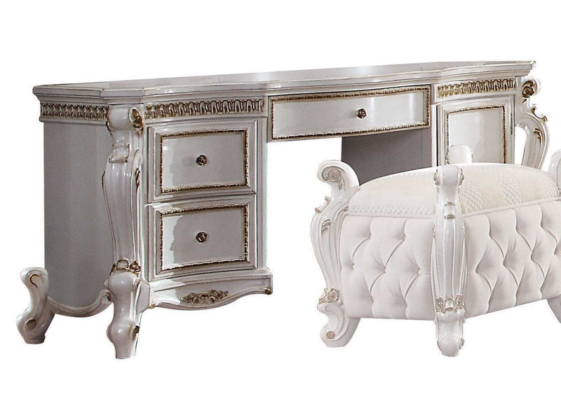 Picardy Antique Pearl Vanity Desk - Ornate Home