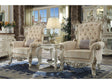 Picardy II Fabric & Antique Pearl Accent Chair & Pillow - Ornate Home