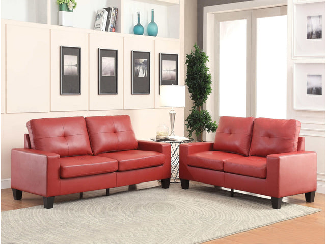 Platinum II Red PU Sofa & Loveseat - Ornate Home